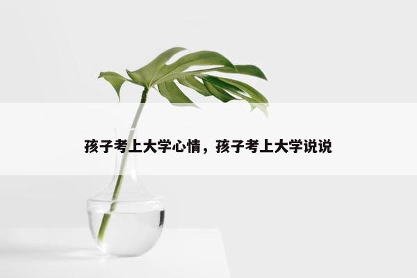 孩子考上大学心情，孩子考上大学说说
