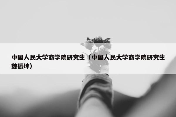 中国人民大学商学院研究生（中国人民大学商学院研究生魏振坤）