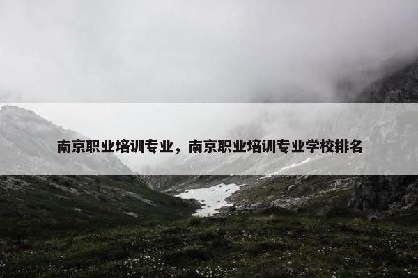 南京职业培训专业，南京职业培训专业学校排名