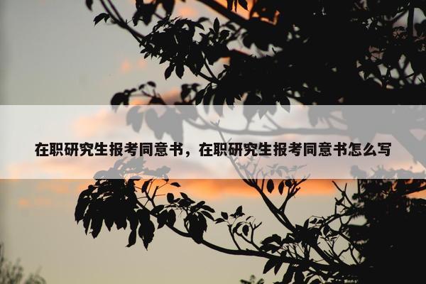 在职研究生报考同意书，在职研究生报考同意书怎么写