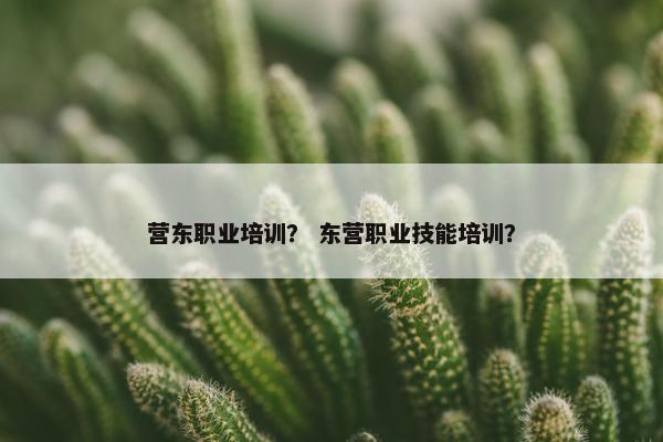 营东职业培训？ 东营职业技能培训？