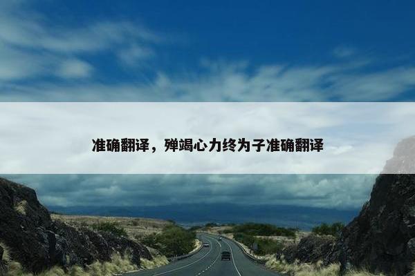 准确翻译，殚竭心力终为子准确翻译