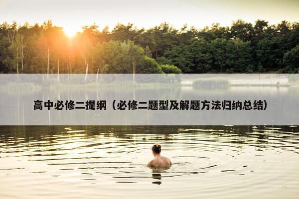 高中必修二提纲（必修二题型及解题方法归纳总结）