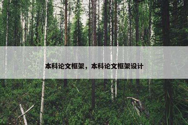 本科论文框架，本科论文框架设计