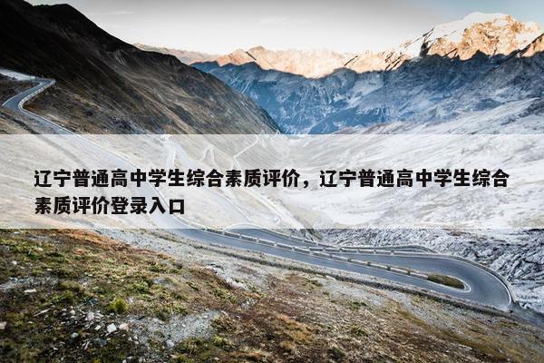 辽宁普通高中学生综合素质评价，辽宁普通高中学生综合素质评价登录入口