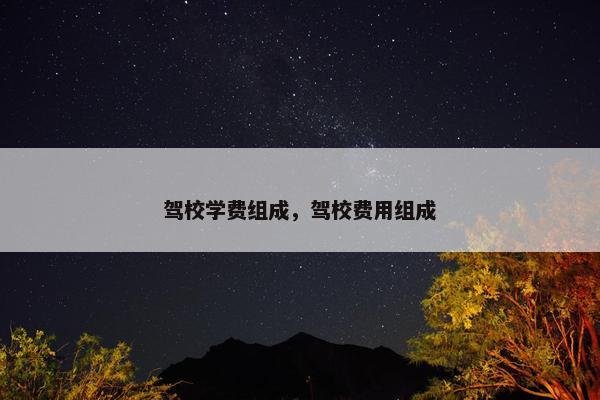 驾校学费组成，驾校费用组成