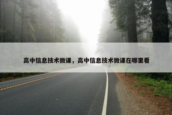 高中信息技术微课，高中信息技术微课在哪里看