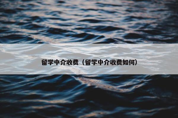 留学中介收费（留学中介收费如何）