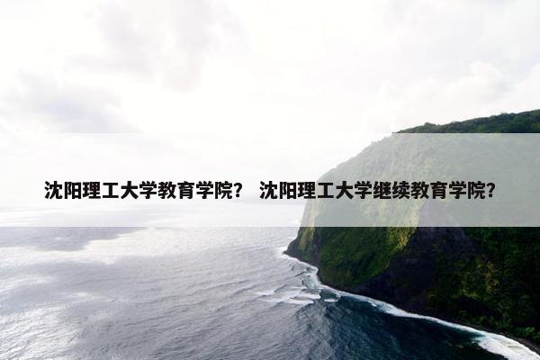 沈阳理工大学教育学院？ 沈阳理工大学继续教育学院？