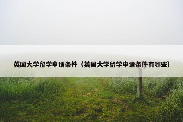 英国大学留学申请条件（英国大学留学申请条件有哪些）