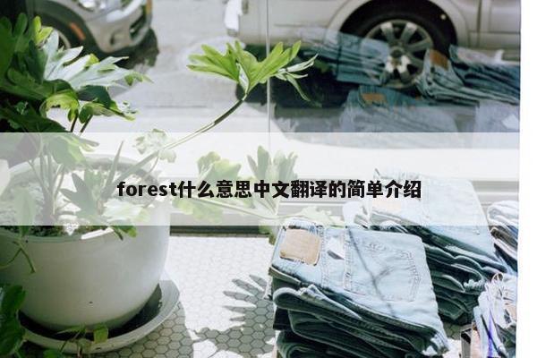 forest什么意思中文翻译的简单介绍