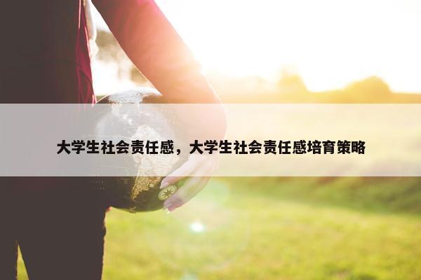 大学生社会责任感，大学生社会责任感培育策略