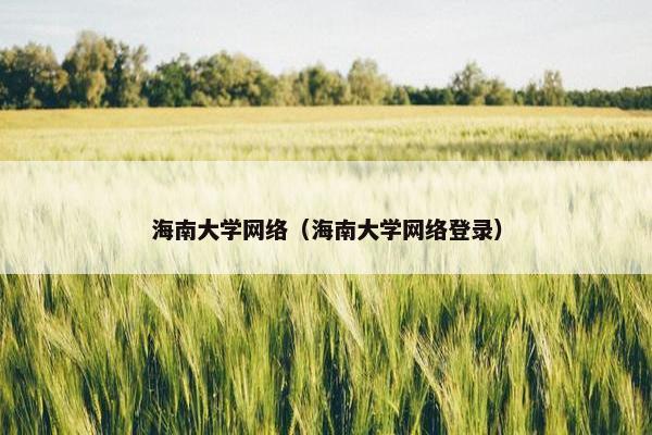 海南大学网络（海南大学网络登录）