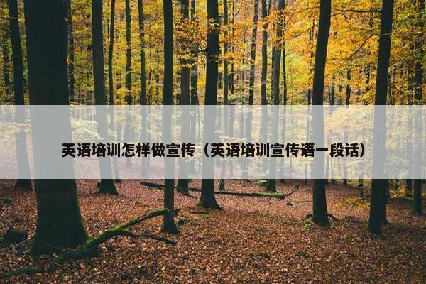 英语培训怎样做宣传（英语培训宣传语一段话）