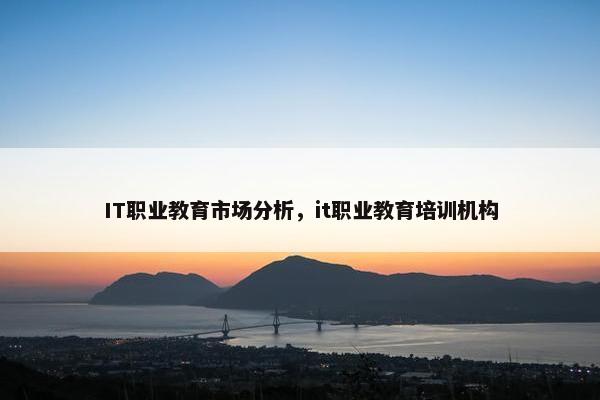 IT职业教育市场分析，it职业教育培训机构