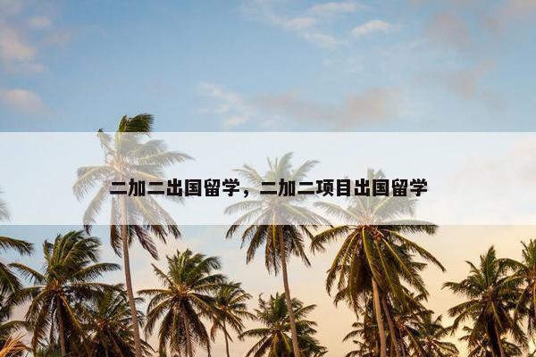 二加二出国留学，二加二项目出国留学