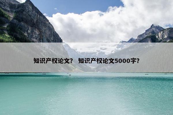 知识产权论文？ 知识产权论文5000字？