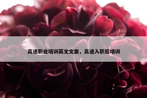 高途职业培训英文文案，高途入职后培训