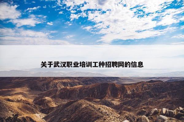 关于武汉职业培训工种招聘网的信息