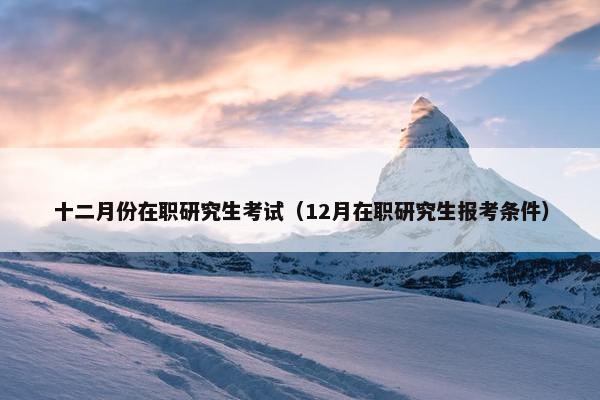 十二月份在职研究生考试（12月在职研究生报考条件）