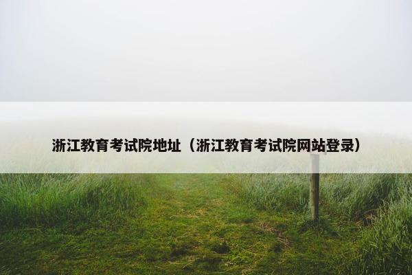 浙江教育考试院地址（浙江教育考试院网站登录）