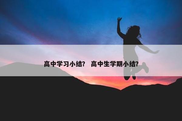 高中学习小结？ 高中生学期小结？