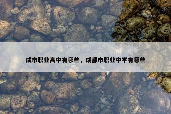 成市职业高中有哪些，成都市职业中学有哪些