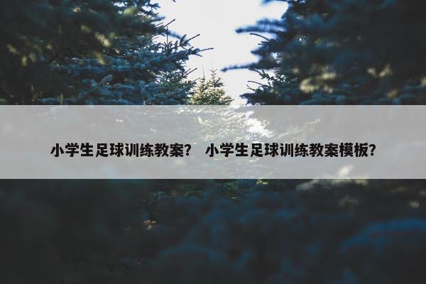 小学生足球训练教案？ 小学生足球训练教案模板？