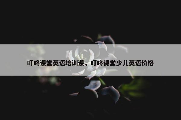 叮咚课堂英语培训课，叮咚课堂少儿英语价格