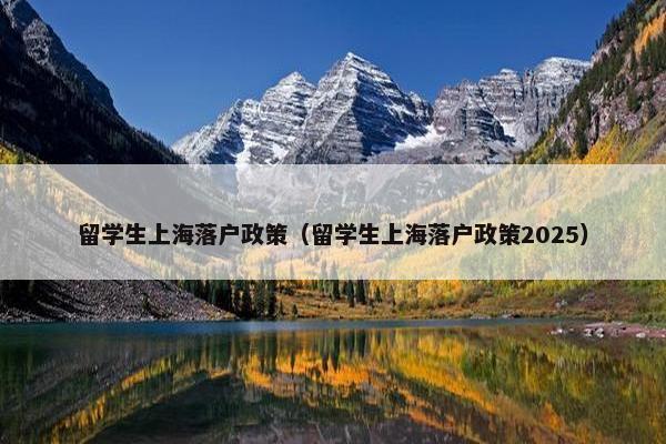留学生上海落户政策（留学生上海落户政策2025）