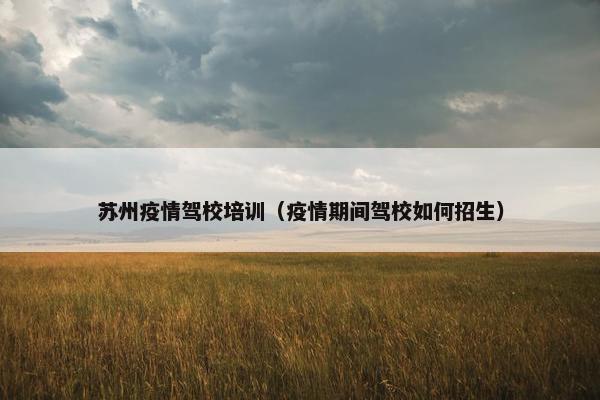苏州疫情驾校培训（疫情期间驾校如何招生）