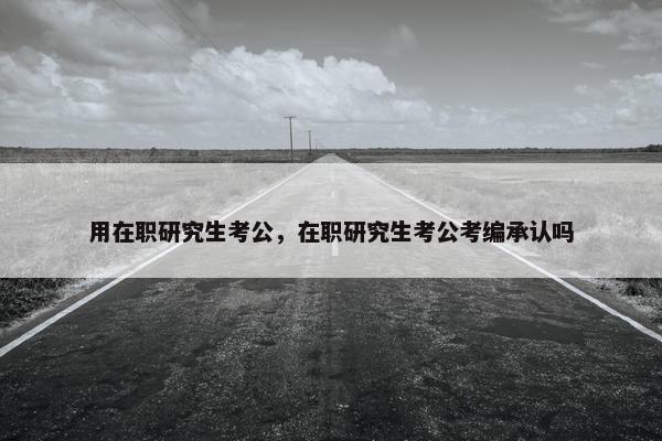 用在职研究生考公，在职研究生考公考编承认吗