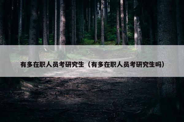 有多在职人员考研究生（有多在职人员考研究生吗）