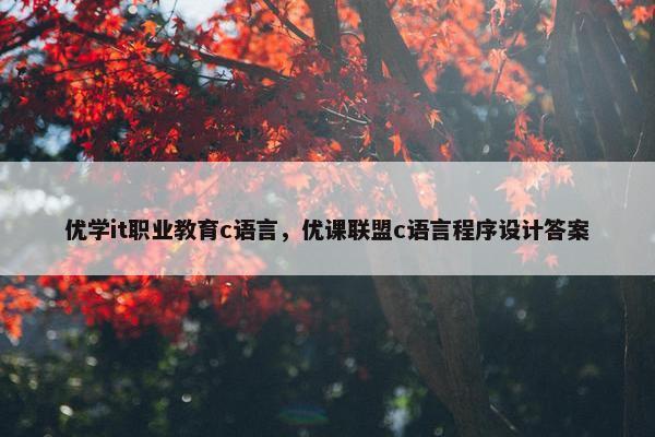 优学it职业教育c语言，优课联盟c语言程序设计答案