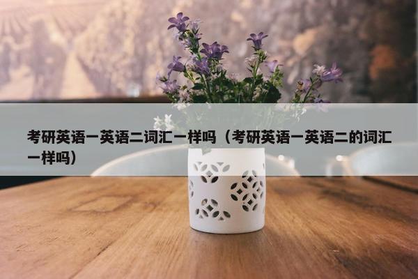 考研英语一英语二词汇一样吗（考研英语一英语二的词汇一样吗）