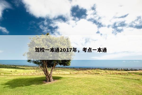 驾校一本通2017年，考点一本通