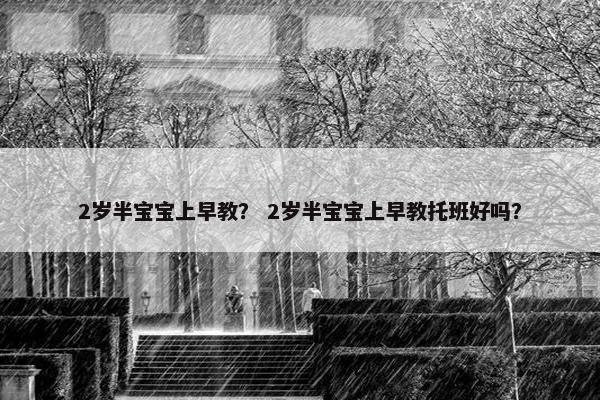 2岁半宝宝上早教？ 2岁半宝宝上早教托班好吗？