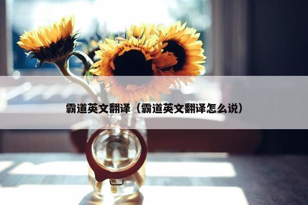 霸道英文翻译（霸道英文翻译怎么说）