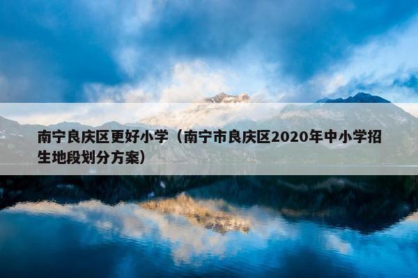 南宁良庆区更好小学（南宁市良庆区2020年中小学招生地段划分方案）