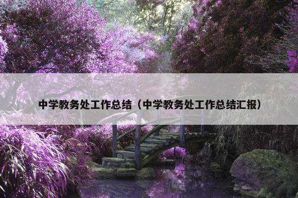 中学教务处工作总结（中学教务处工作总结汇报）