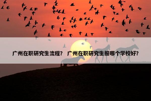 广州在职研究生流程？ 广州在职研究生报哪个学校好？