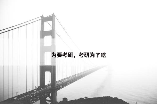 为要考研，考研为了啥