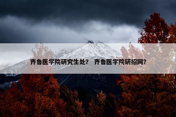 齐鲁医学院研究生处？ 齐鲁医学院研招网？