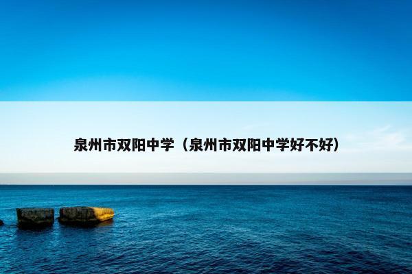 泉州市双阳中学（泉州市双阳中学好不好）