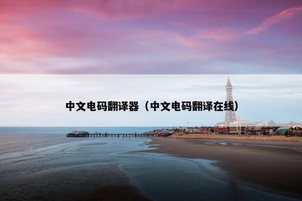 中文电码翻译器（中文电码翻译在线）