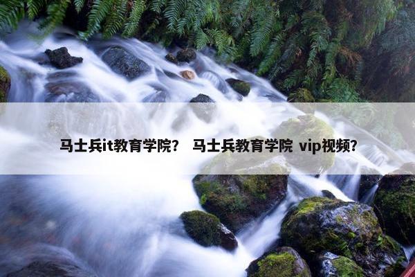马士兵it教育学院？ 马士兵教育学院 vip视频？
