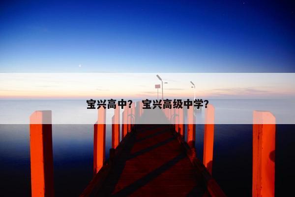 宝兴高中？ 宝兴高级中学？