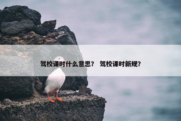 驾校课时什么意思？ 驾校课时新规？