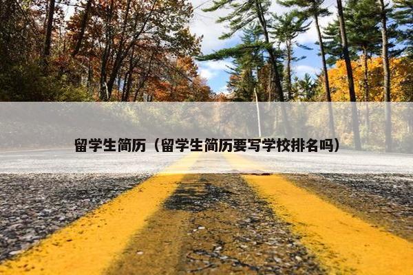 留学生简历（留学生简历要写学校排名吗）