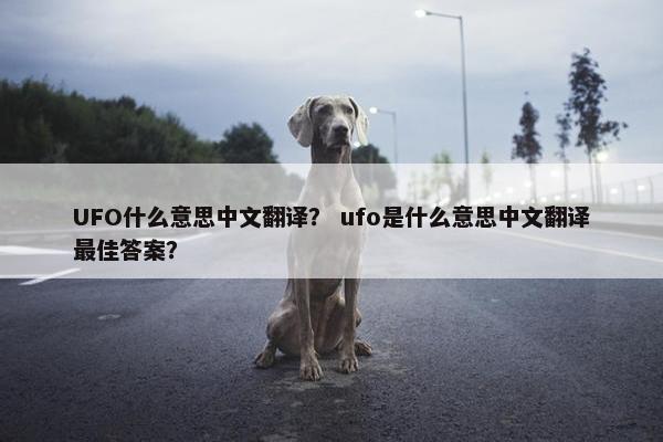 UFO什么意思中文翻译？ ufo是什么意思中文翻译最佳答案？